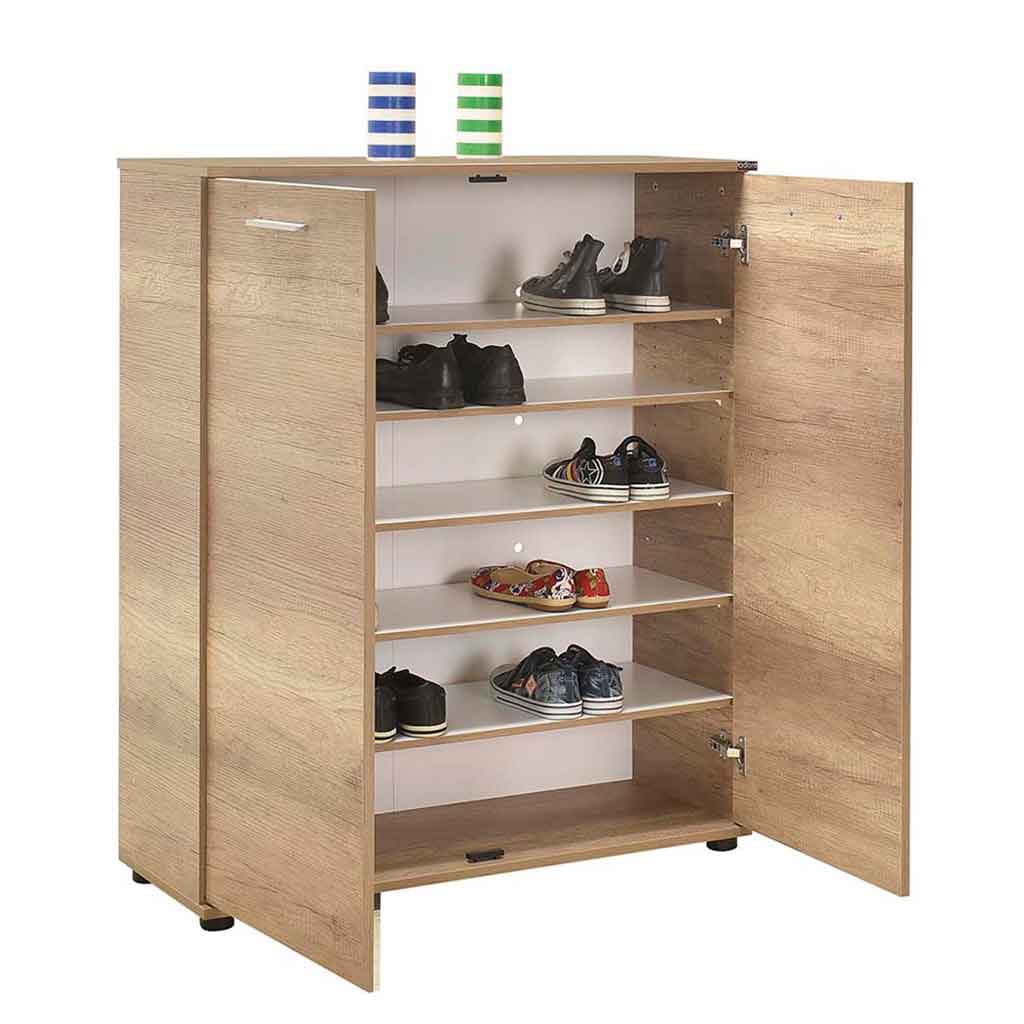 Armario de multiusos con dos puertas y 5 estantes