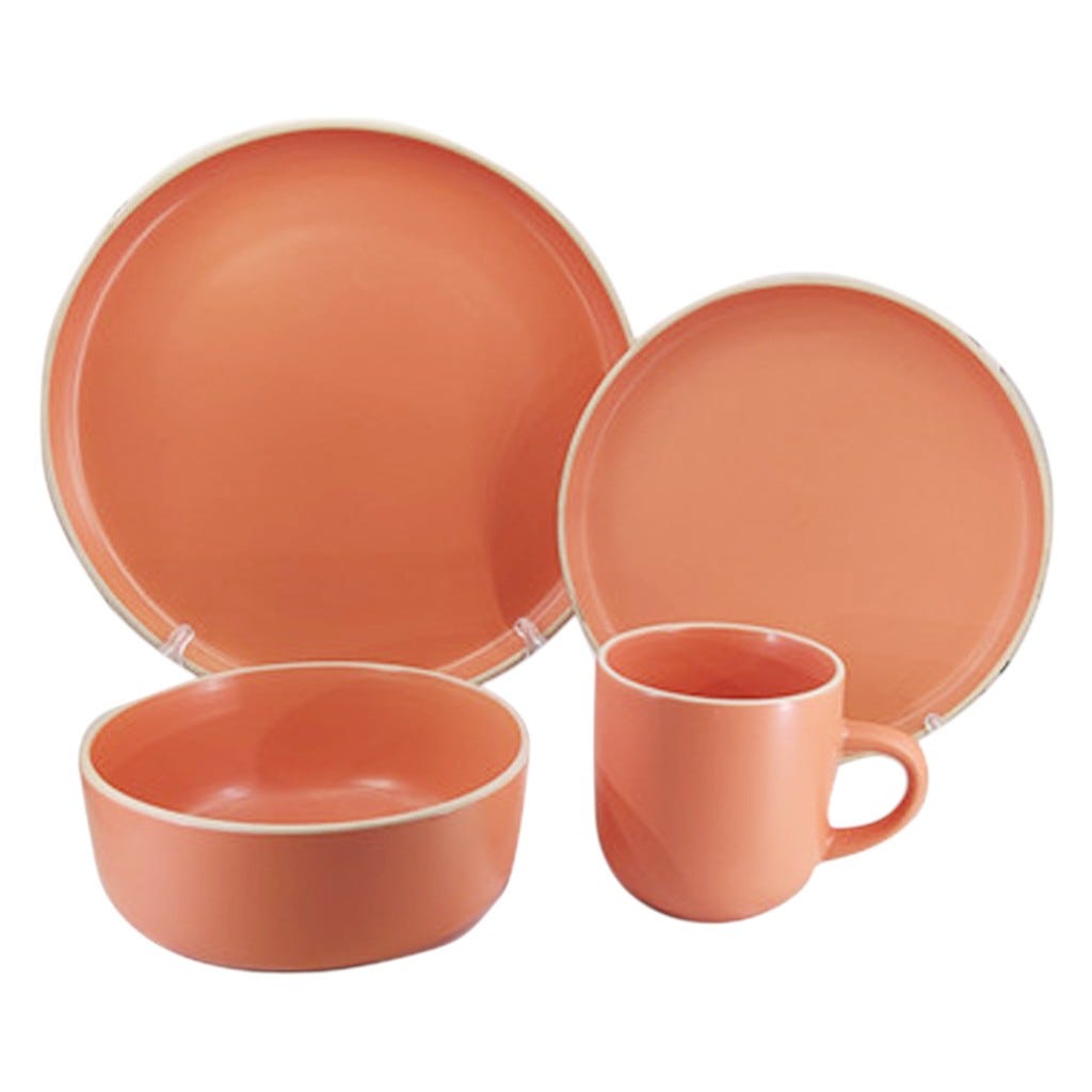 Set De Vajilla 16Pzs Color Coral