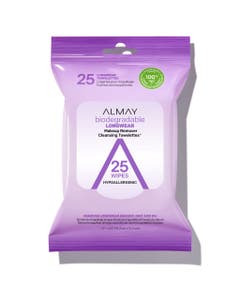 Biodegradable Longwear Makeup Remover Cleansing Towelettes, 25 Count