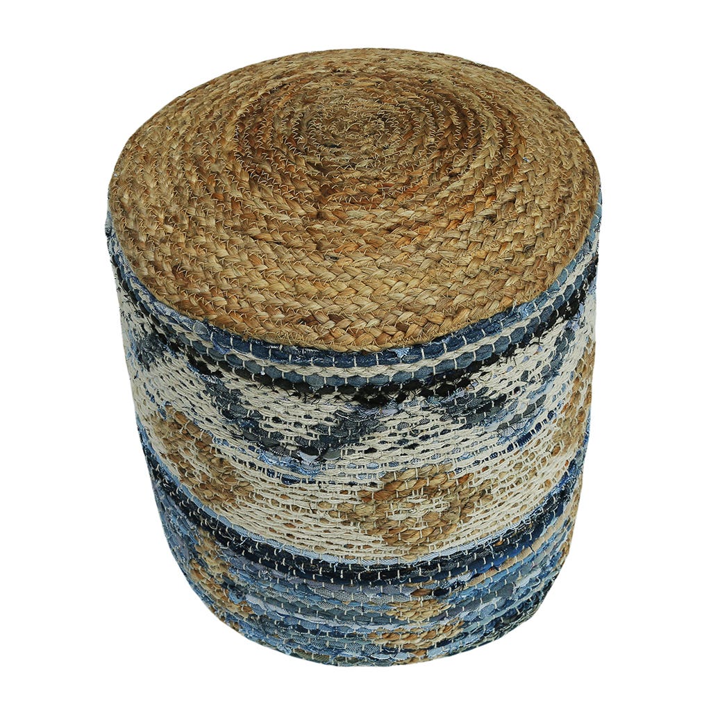 Puf tejido a mano de jute 45X45X45CM