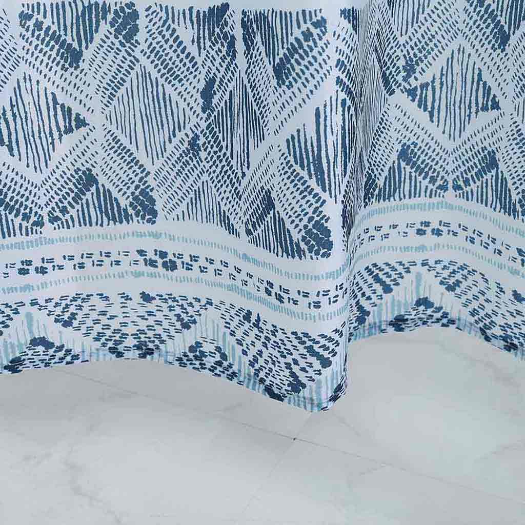 Cortina De Baño Estampado Texturado Con Ganchos 180x180cm