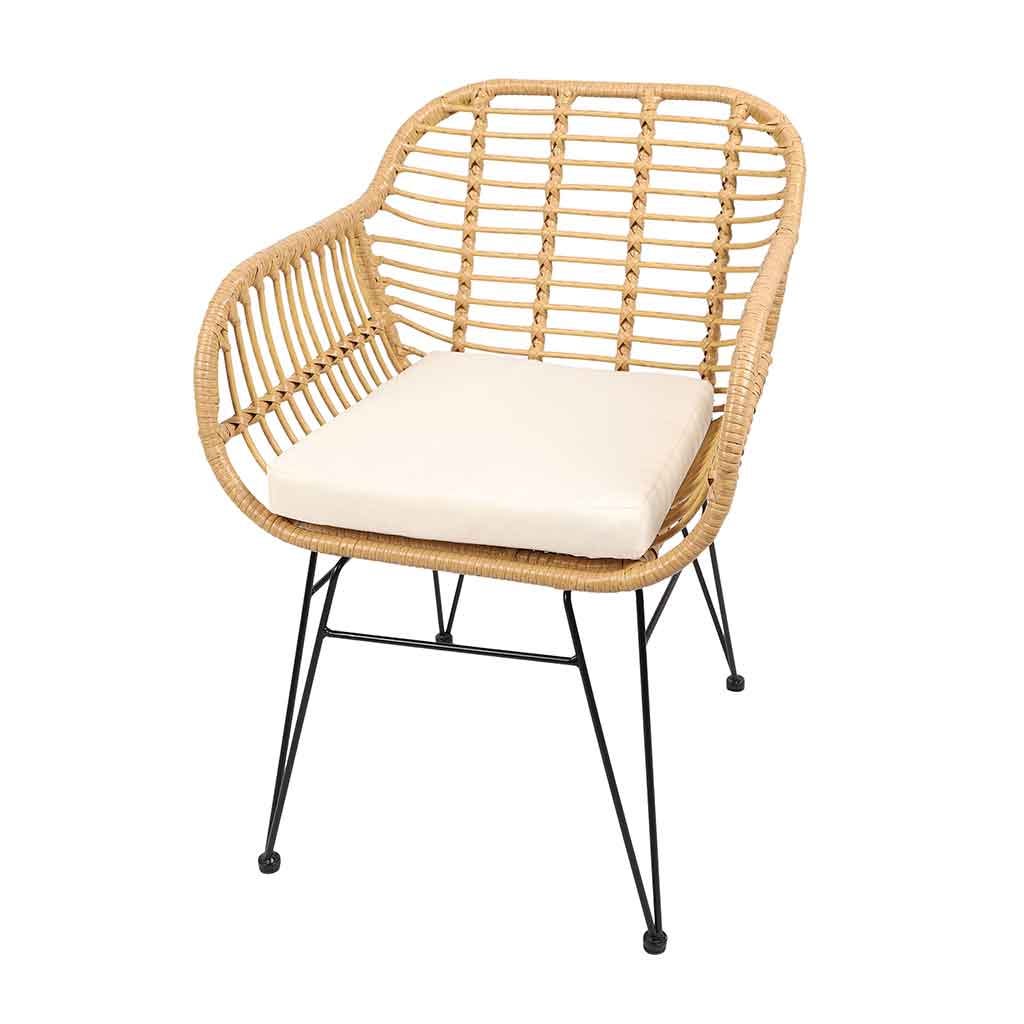 Silla De Terraza Kessler De Ratán Natural 57X57X81Cm