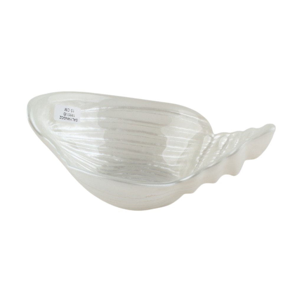 Tazón De Vidrio Blanco Estilo Caracol 15cm