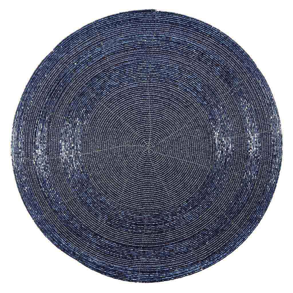 Individual navideño redondo azul 35cm