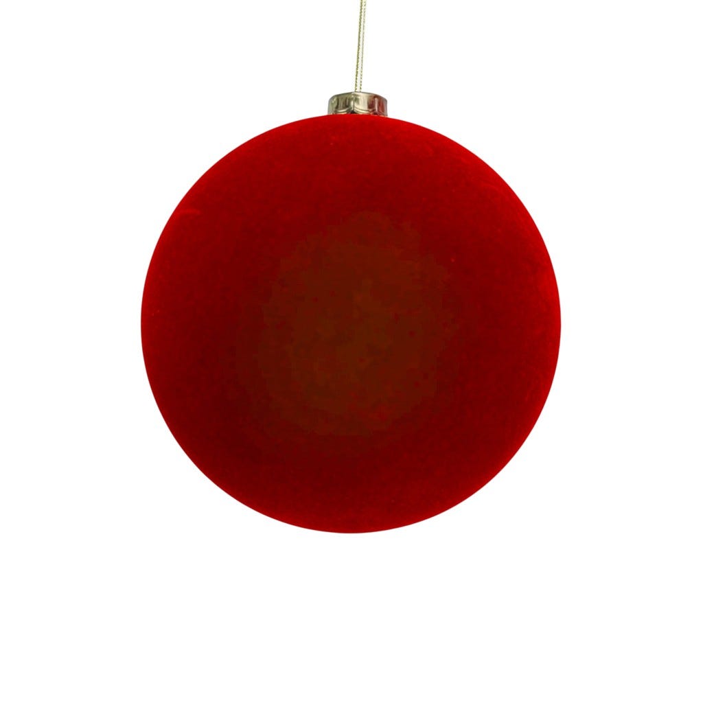 Bambalina De Terciopelo Color Rojo 15 Cm