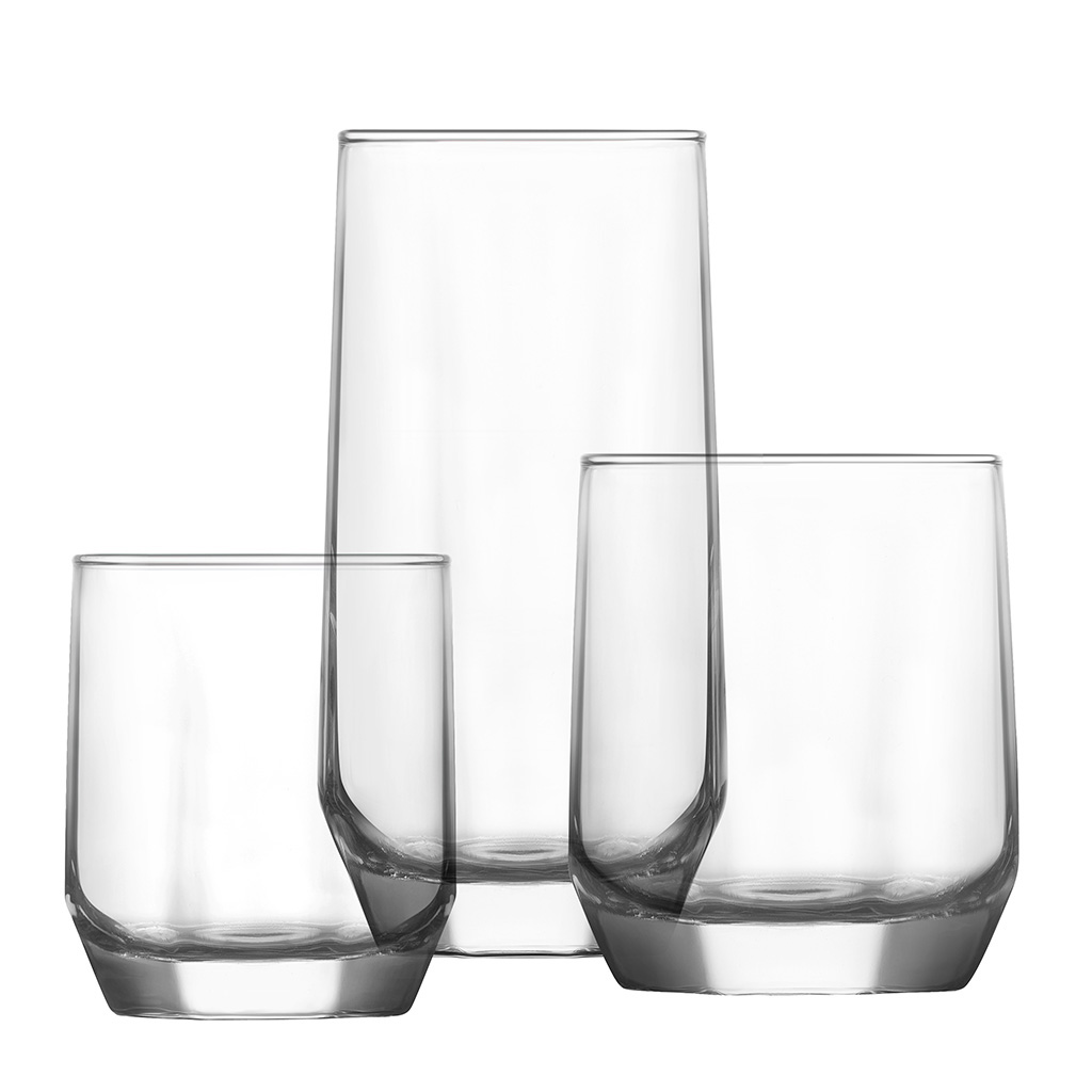 Set De Vaso De Vidrio Con 18 Piezas