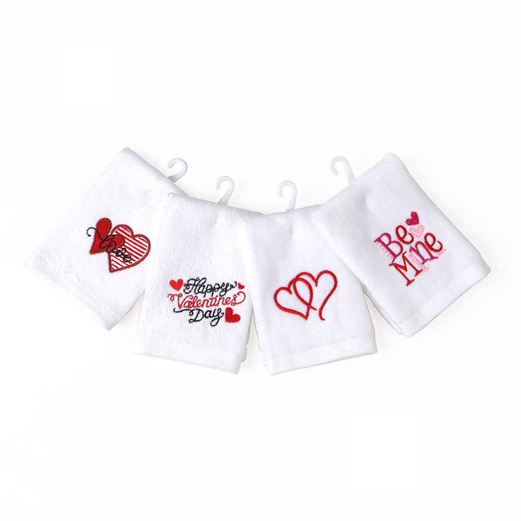Toallas De Cara Con Detalles De San Valentín Surtidas