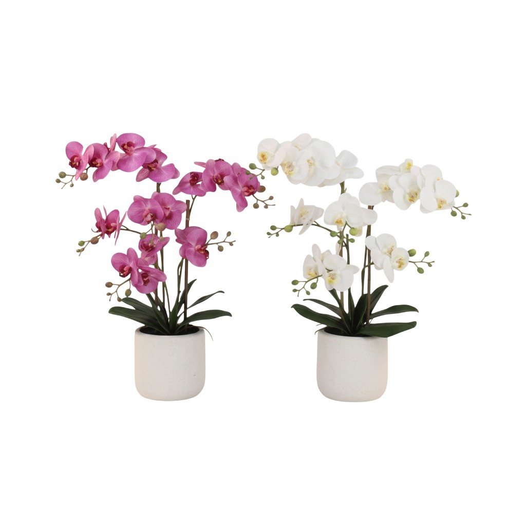 Orquídea Artificial En Pote Surtido 62 Cm