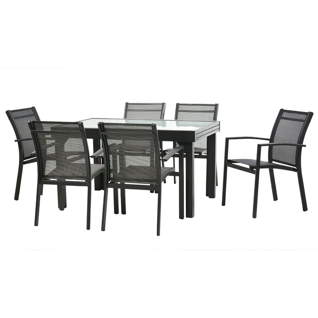 Juego de comedor negro Ghita 7pcs