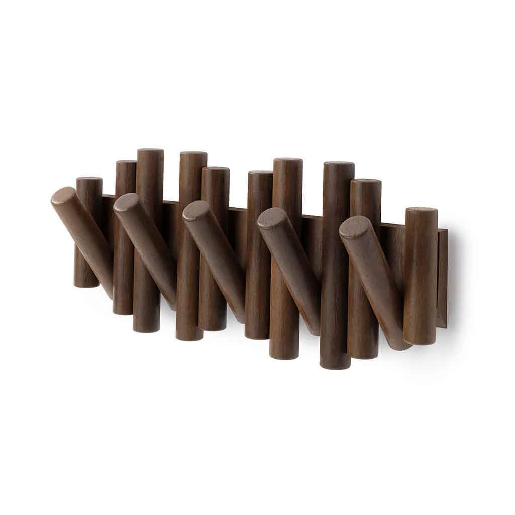 5 Ganchos Sticks Marrón Umbra Para Pared 54X19X3Cm