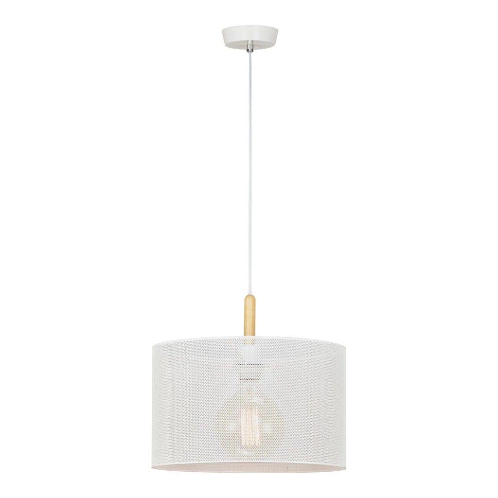 Lámpara Blanca De Mimbre Para Techo 34X34X124Cm