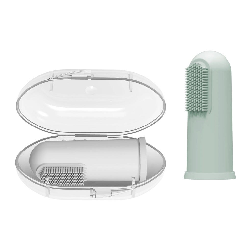2 Cepillo D/Dientes Silicon T/Dedal Verd