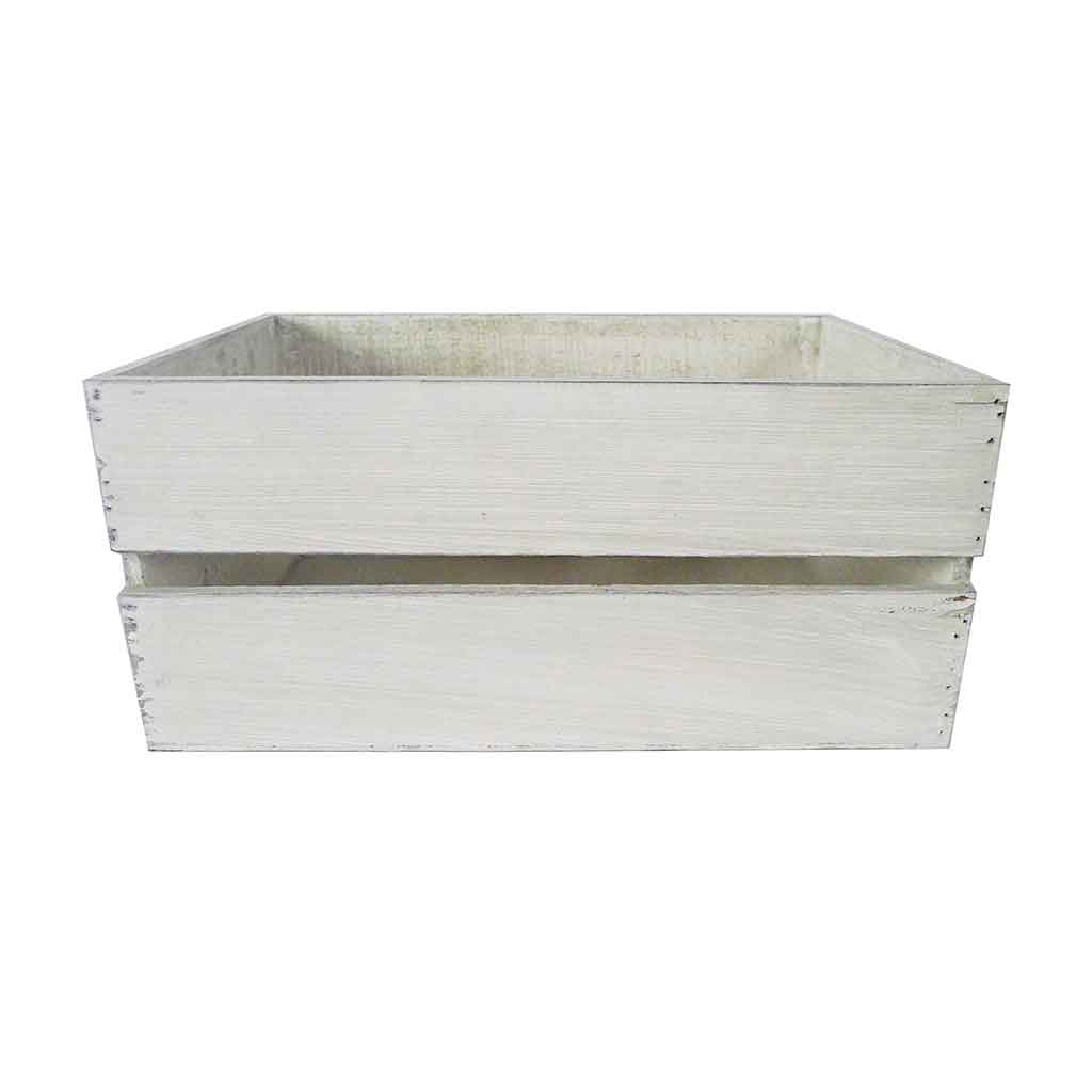 Cesta Decorativa De Madera Gris 35X25X16