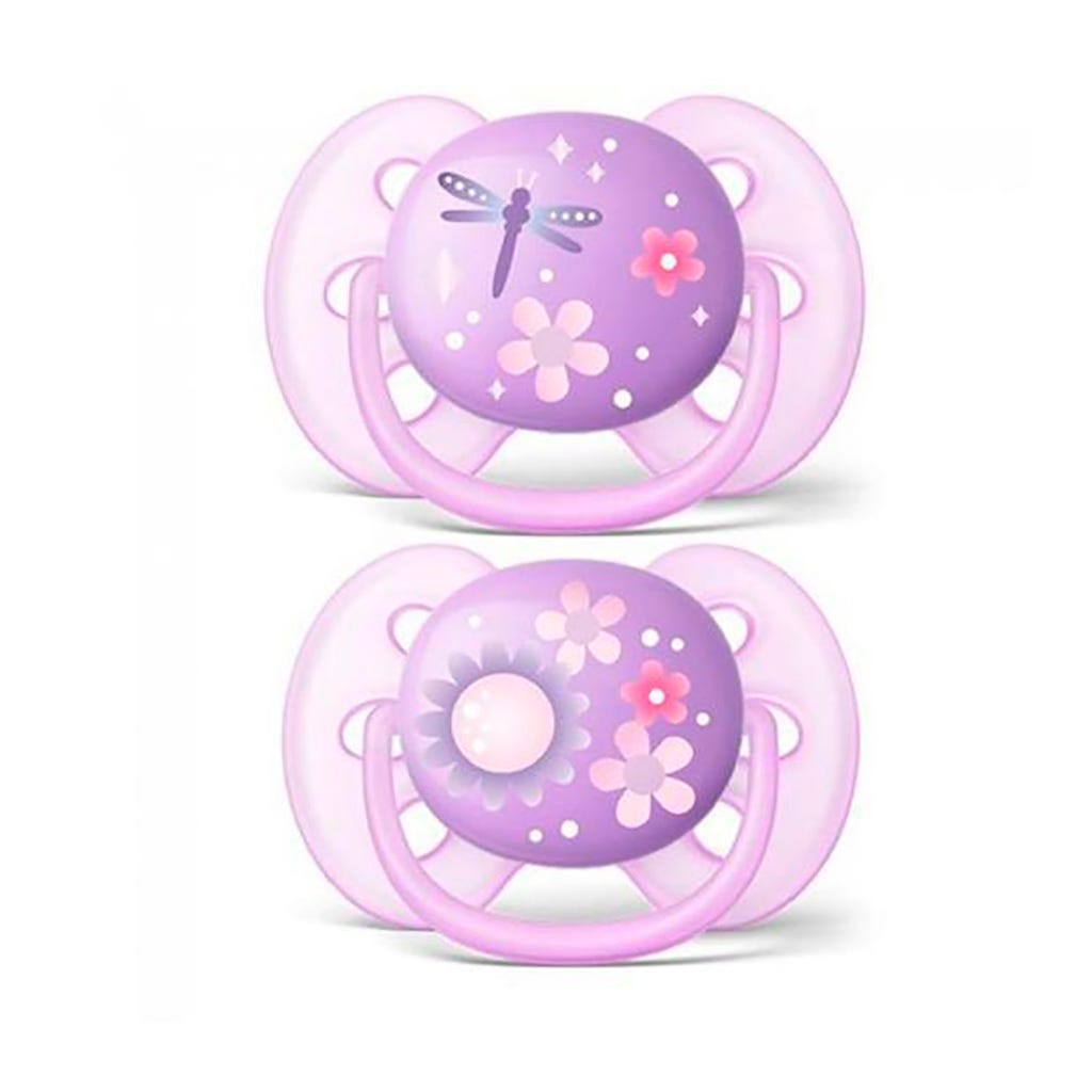 Juego de 2 chupetes para bebés Ultra Soft morado