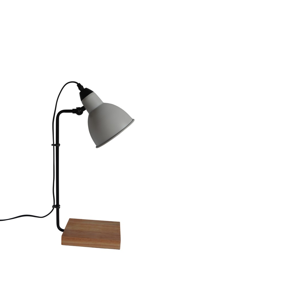 Lámpara Con Base De Madera Para Mesa 14.5x23x57cm