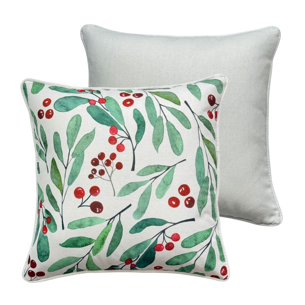 Cojín Blanco Estampado Hojas 45X45Cm
