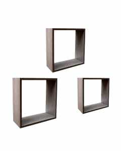 Juego de estantes en cubos gris 3 piezas 24X24X11