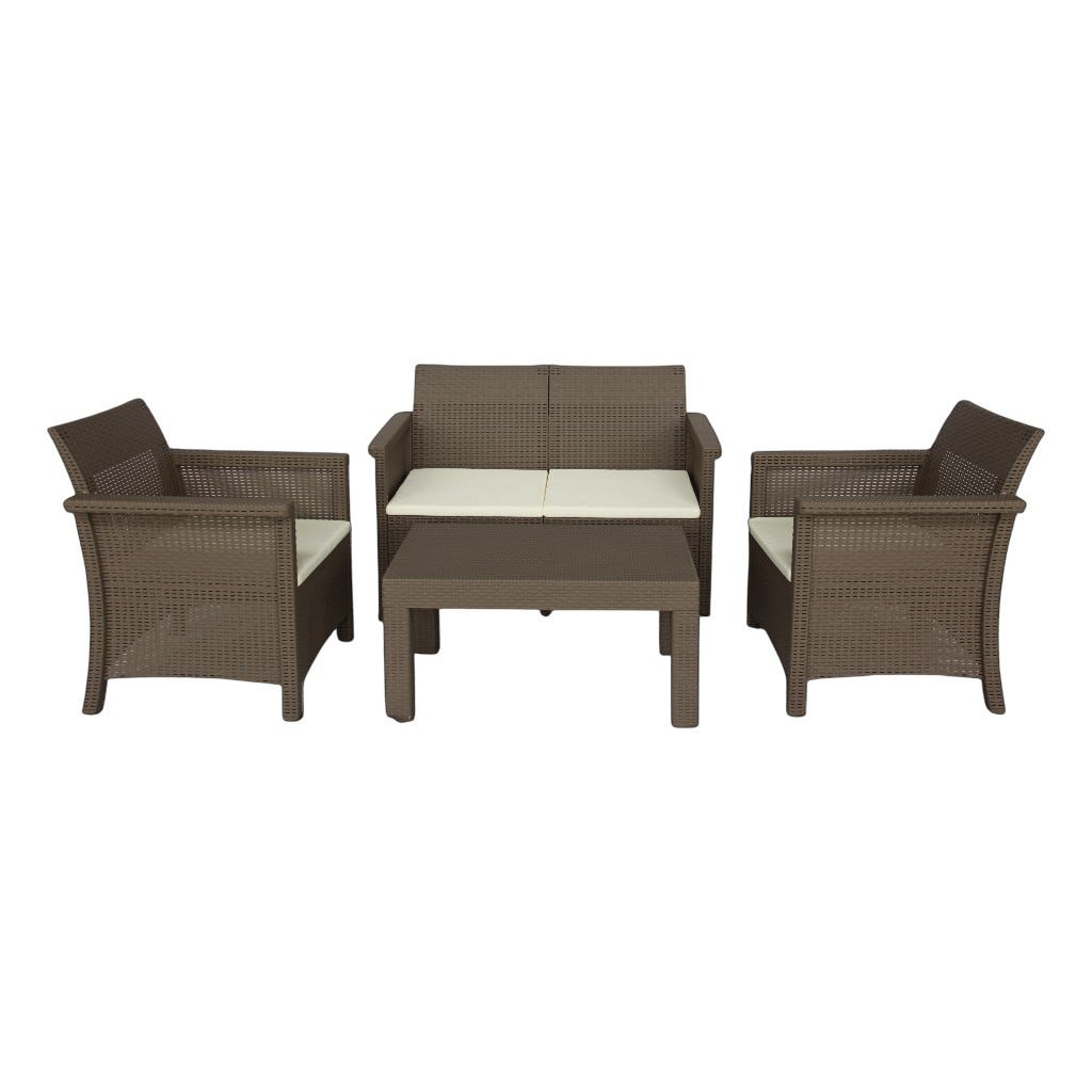 Juego De Sala Jessica Beige Oscuro 4Pzs