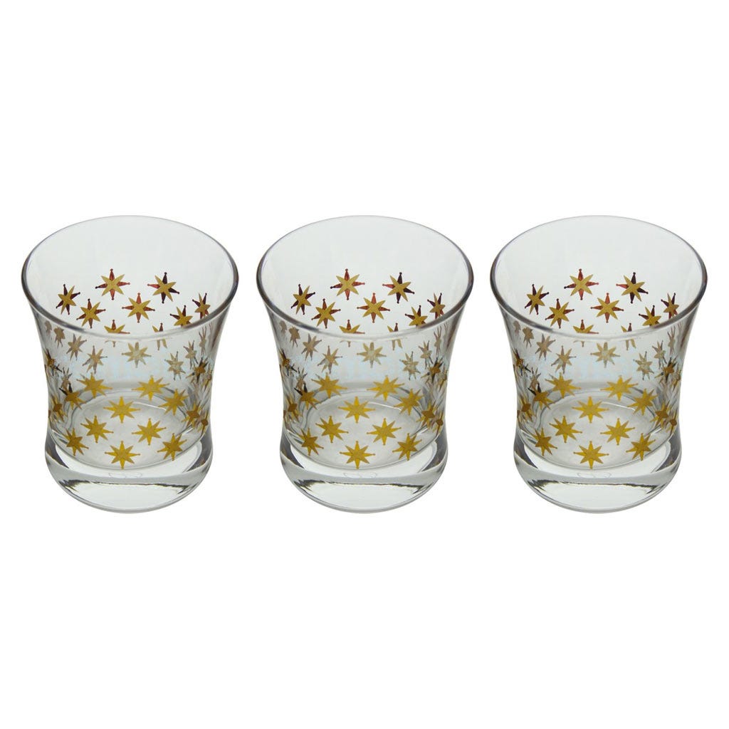 Set De 3 Vasos Estampado Con 3 Piezas 240ml