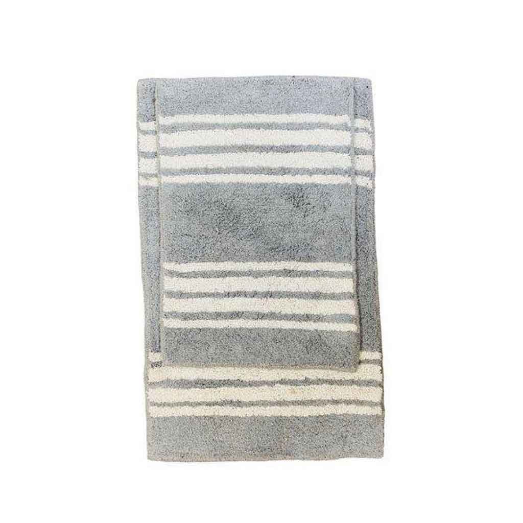 Set De 2 Pcs Alfombra De Baño Estampada Plateada