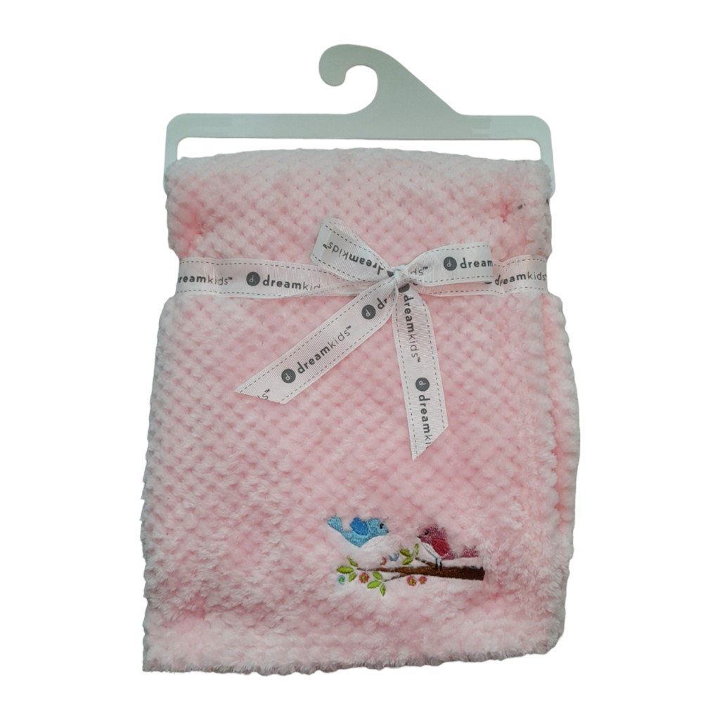 Manta Rosa Con Estampado De Aves Para Niña