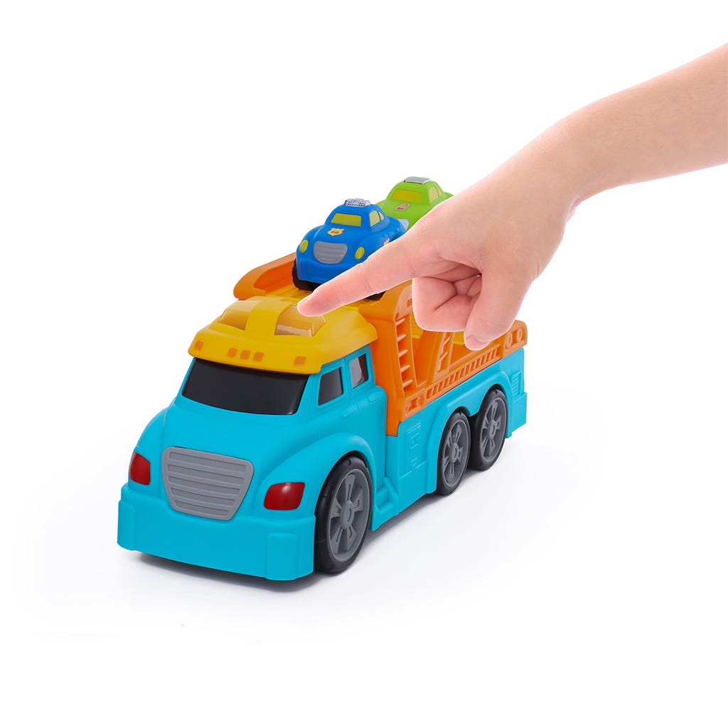 Juego de camión transportista con 2 autos