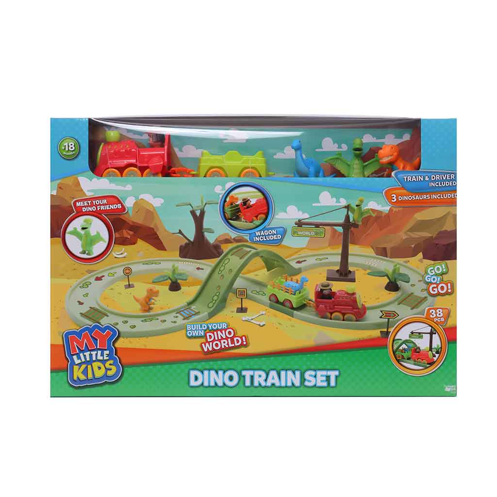 Juego de tren de dino con 37 piezas