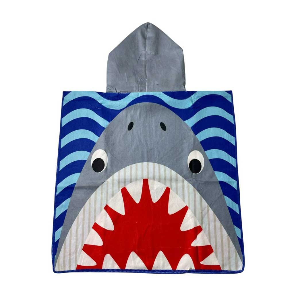 Poncho Para Niños Diseño De Tiburón 60X120Cm