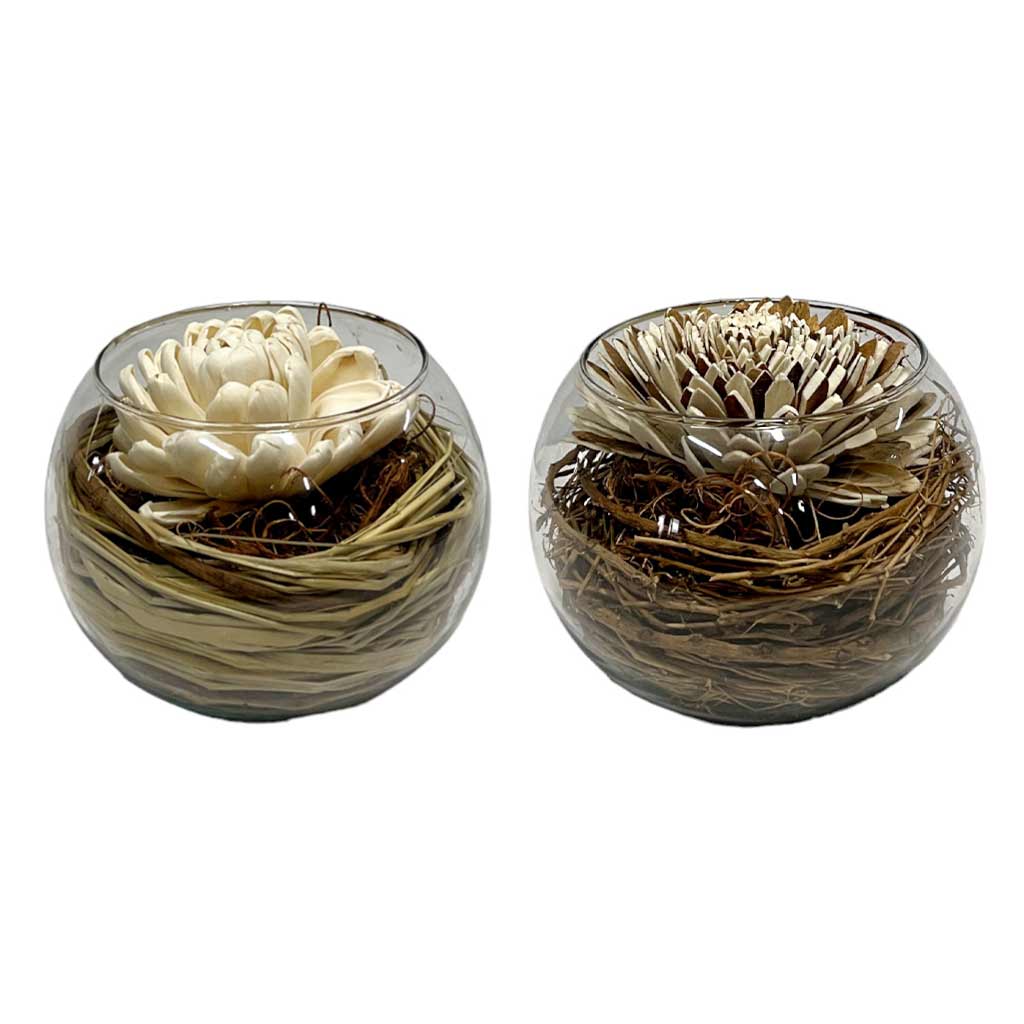 Decoración Floral En Tazón 2 Estilos 14X11Cm