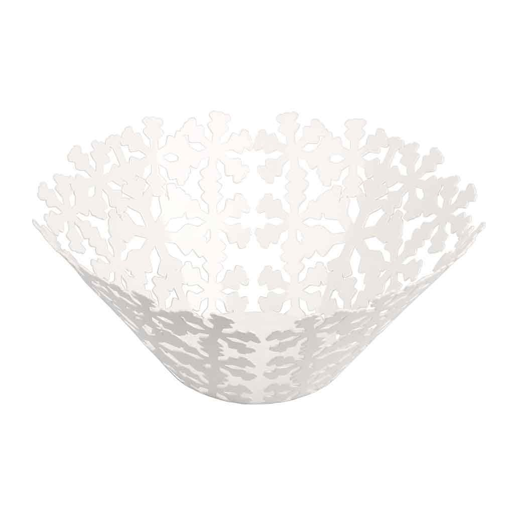 Cesta De Frutas Con Diseño De Copos De Nieve 27X27X11Cm
