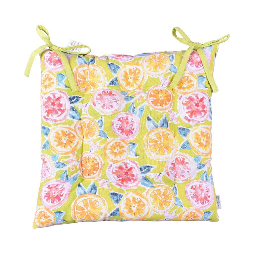 Cojín Floral Con Amarre 40X40X4Cm