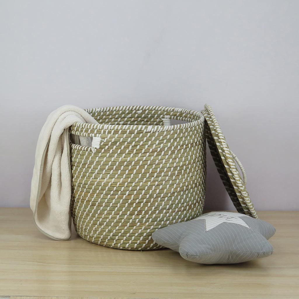 Cesta De Mimbre Con Tapa Para Ropa 43X39Cm - Aliss