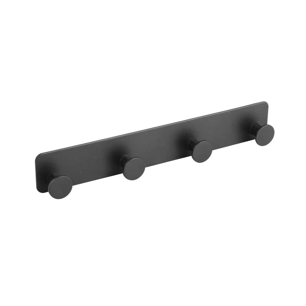 Perchero de pared 4 ganchos negro