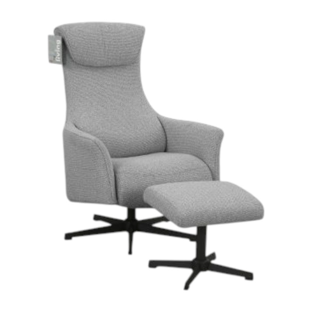Silla Reclinable Douna Relax Con Taburete 76X88X114.5Cm Gris