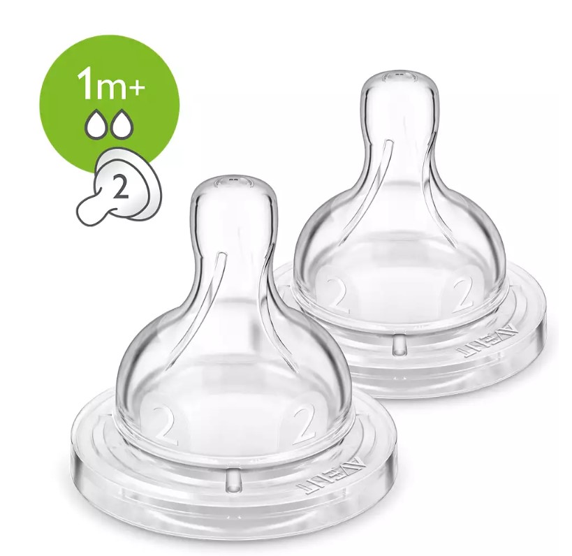 Juego De 2 Tetinas De Flujo Lento Para Bebés De 1 Mes