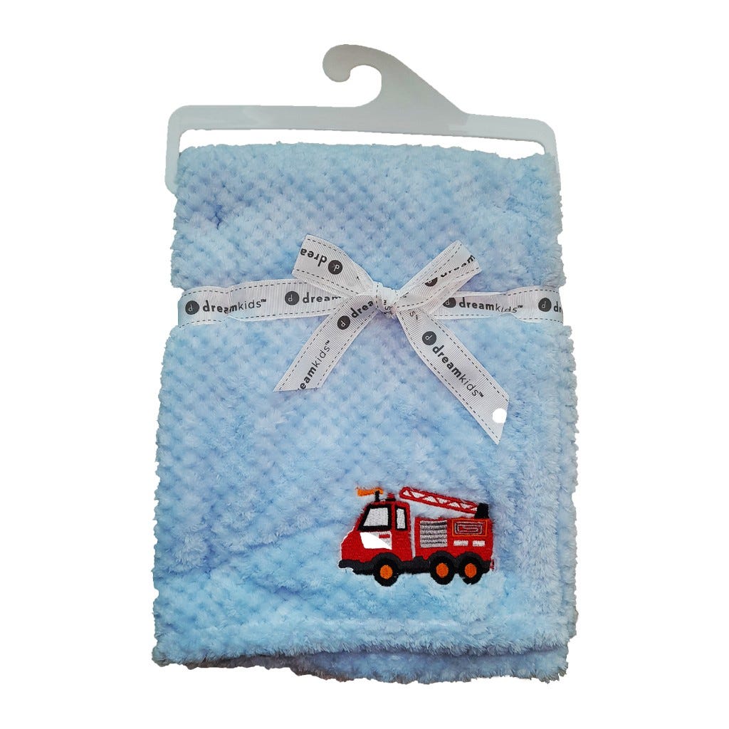 Manta Azul Con Diseño De Camión De Bomberos