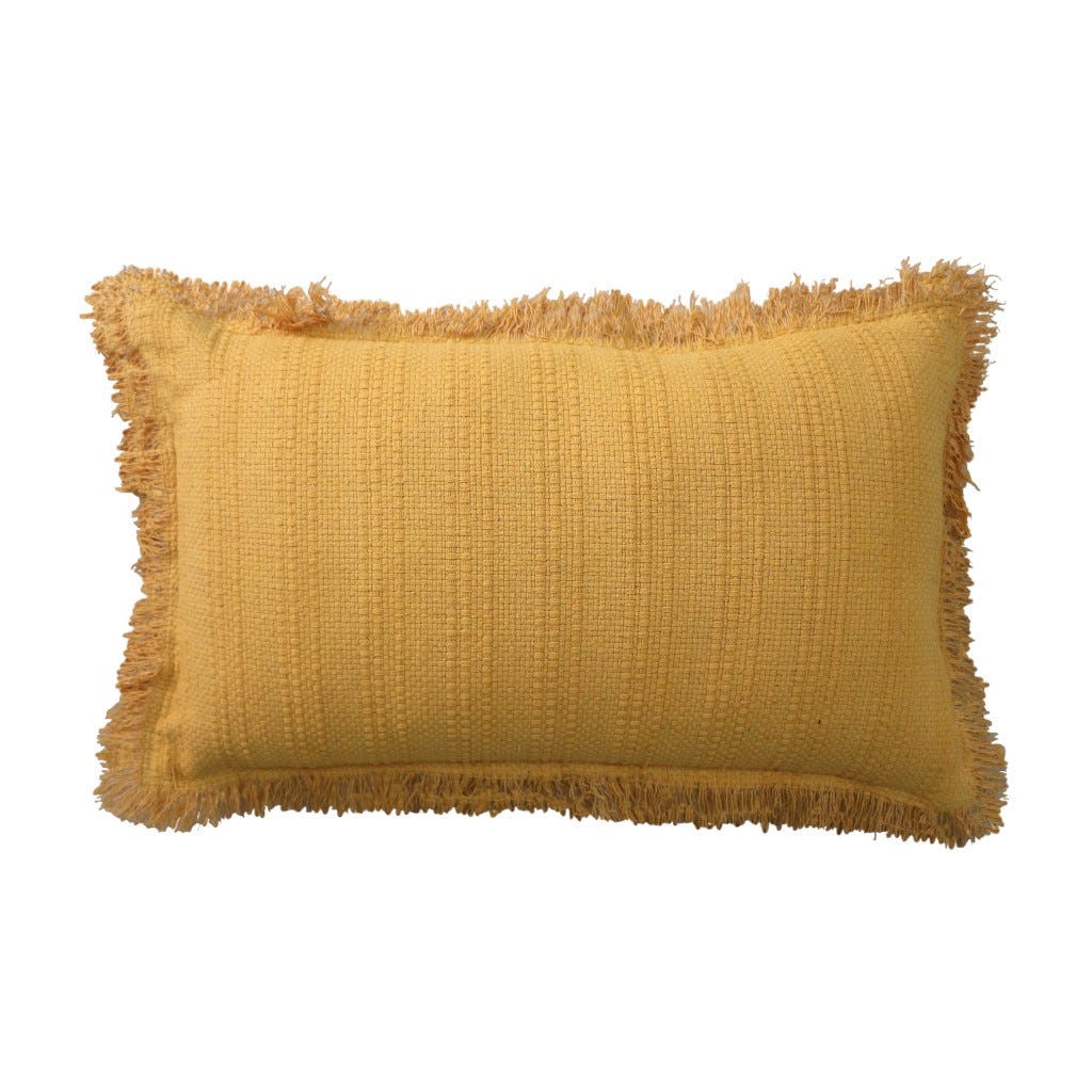 Cojín Amarillo Con Flecos 30X50Cm
