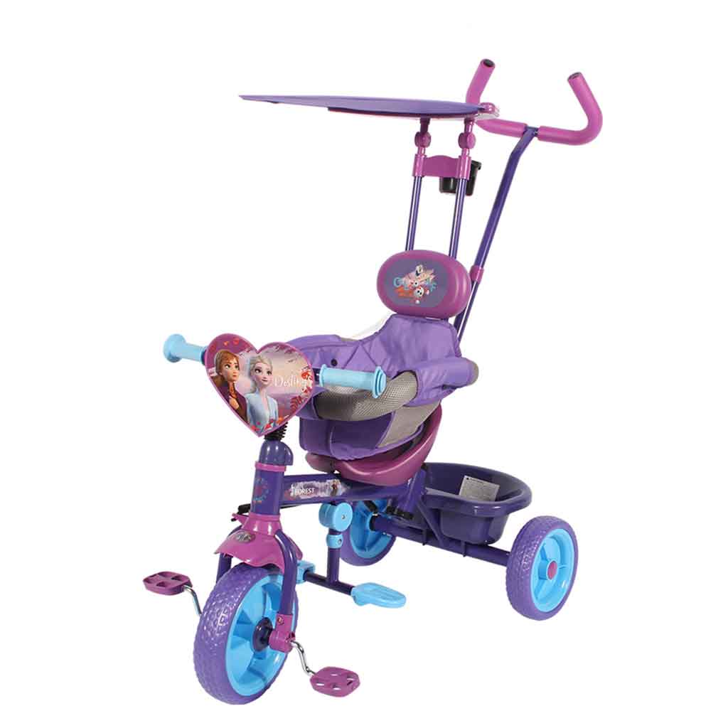 TRICICLO CON CANASTO Y GUÍA CON TECHO DELUXE FROZEN