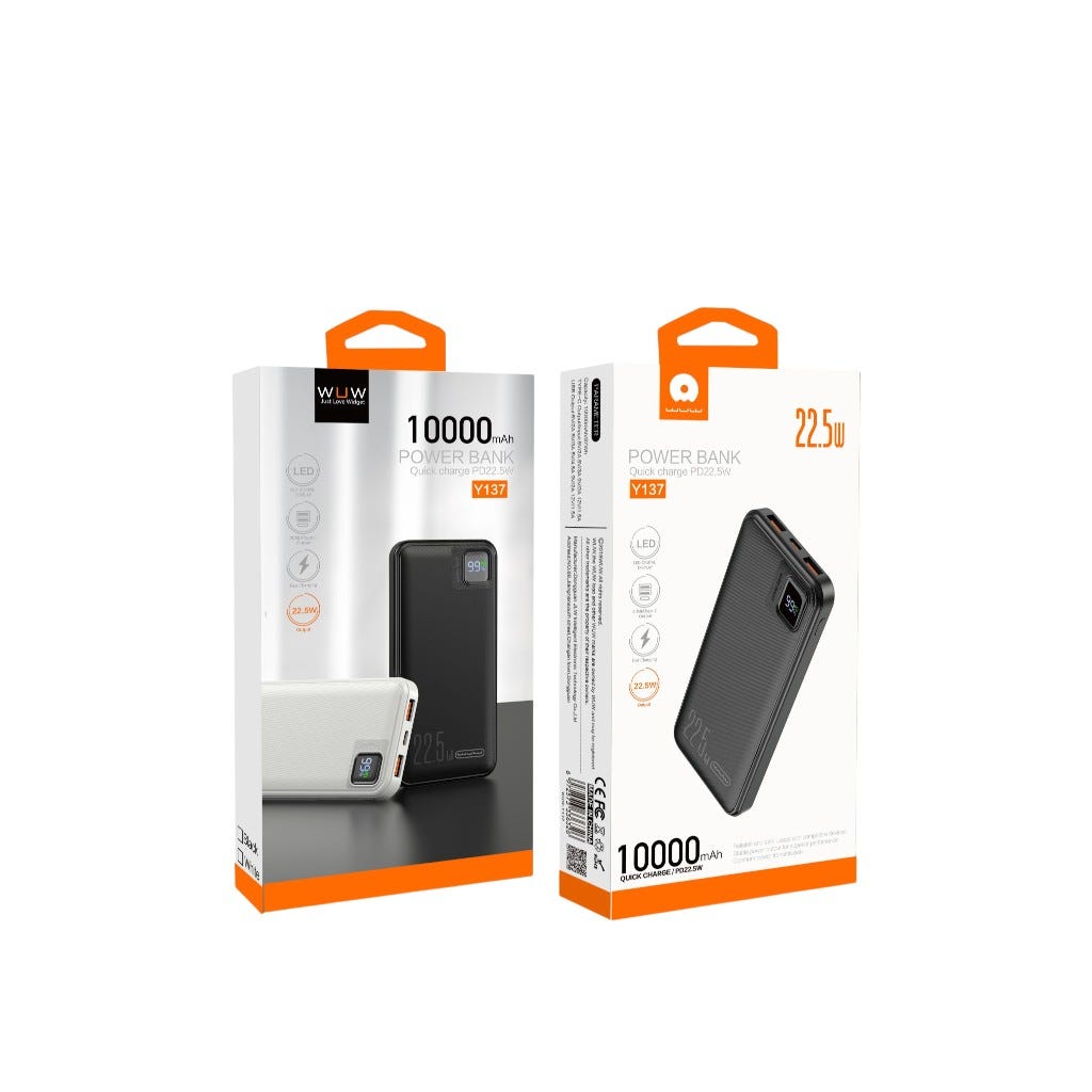 Bateria Portátil 10000mAH Carga Rápida 22.5W Pantalla LED