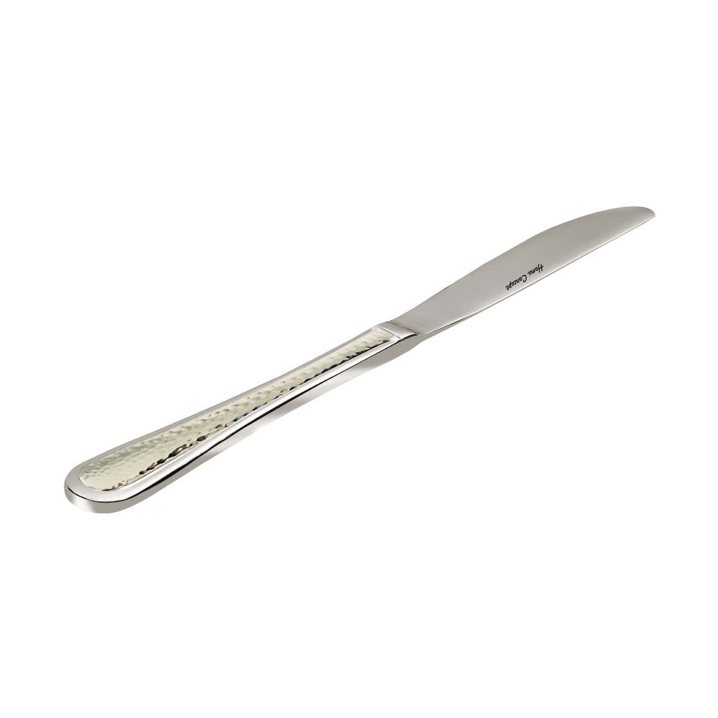 Cuchillo individual plateado con mango rústico