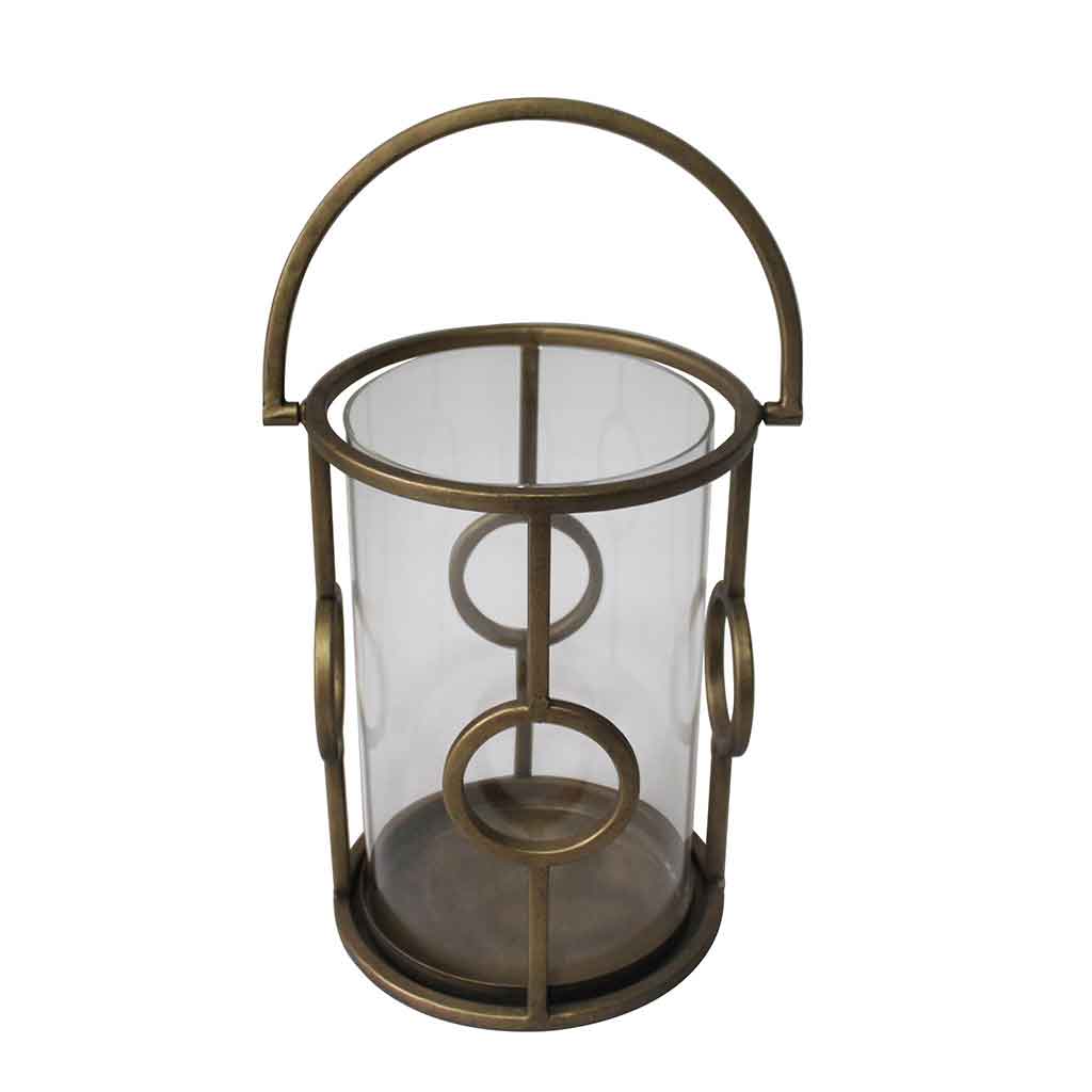Candelabro Dorado De Metal 17.5X15X20.5Cm