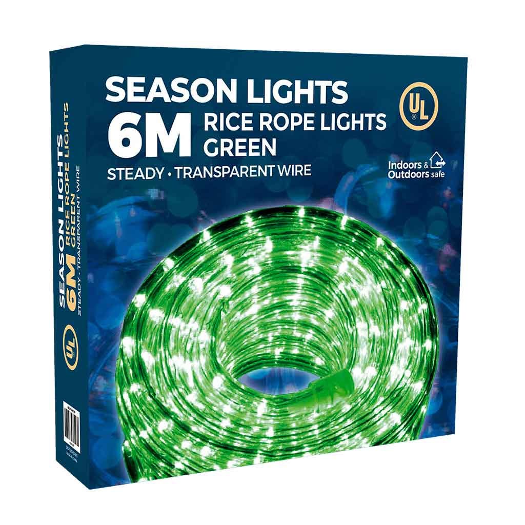Luces De Cuerda Verde Transparente 6M