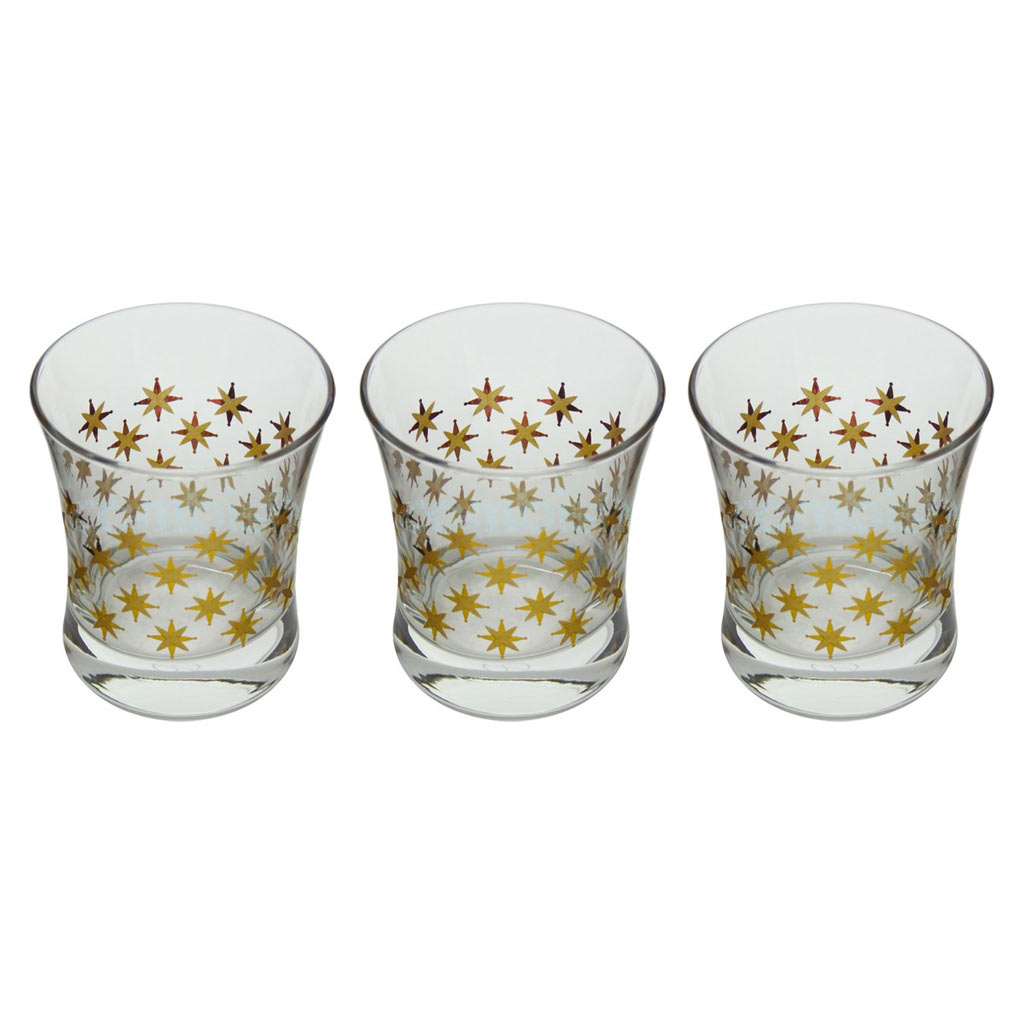 Set De 3 Vasos Estampado Con 3 Piezas 240ml