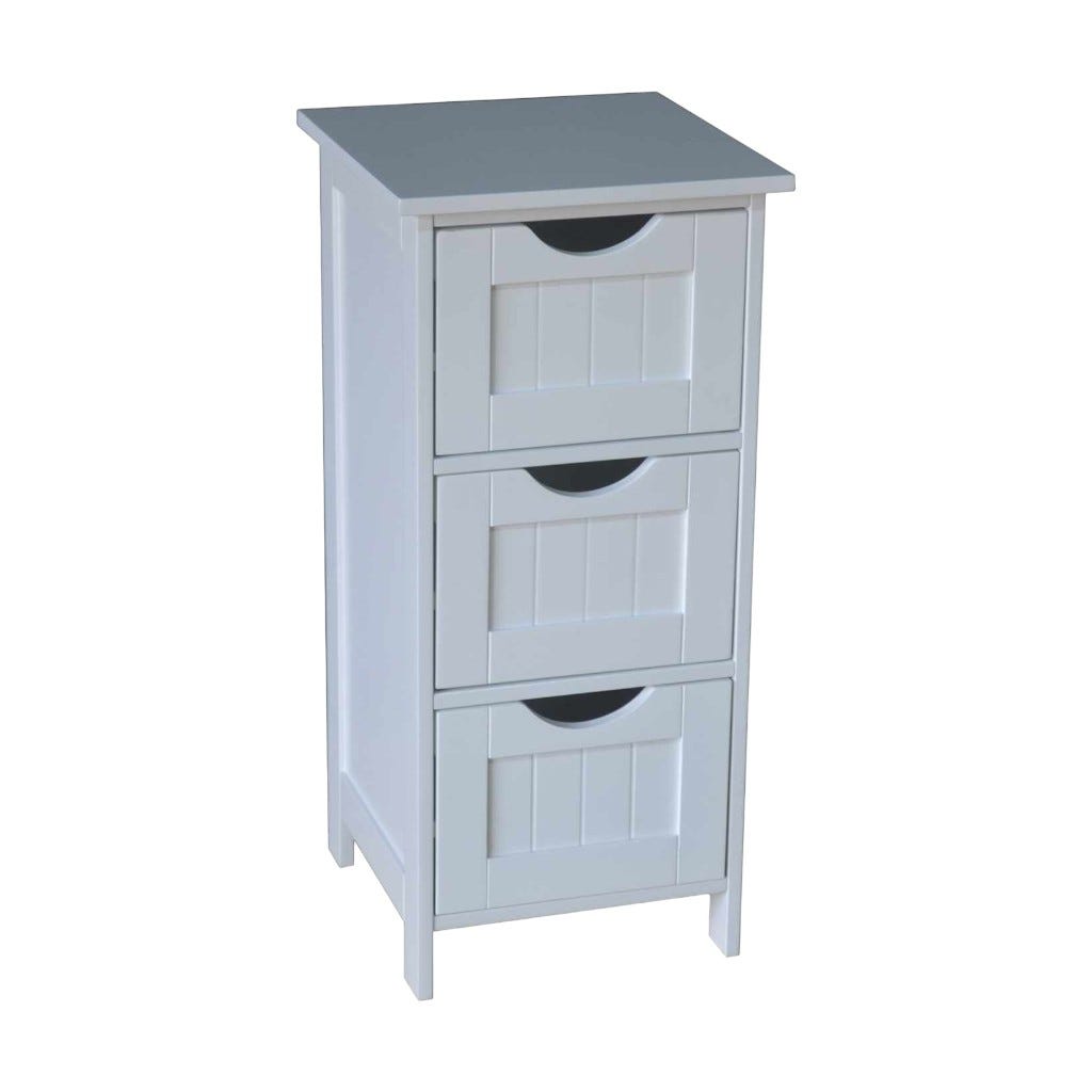 Gabinete De 3 Cajones Blanco Milos 30X30X64Cm