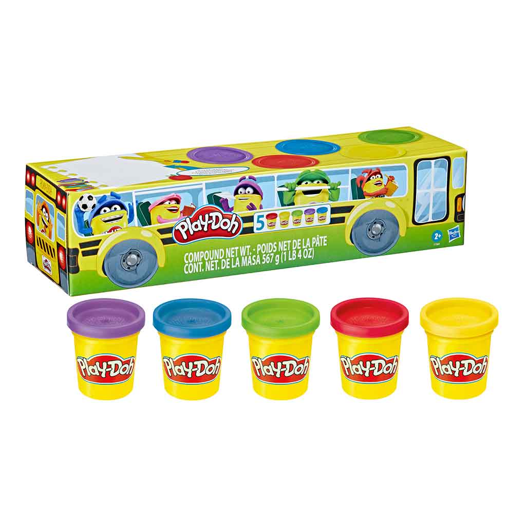 Set De 5 Latas De Plastilina Back To School Play-Doh