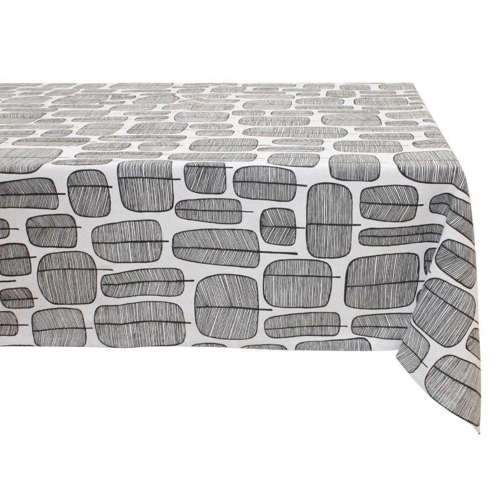 Mantel Blanco Estampado Negro 140X230Cm