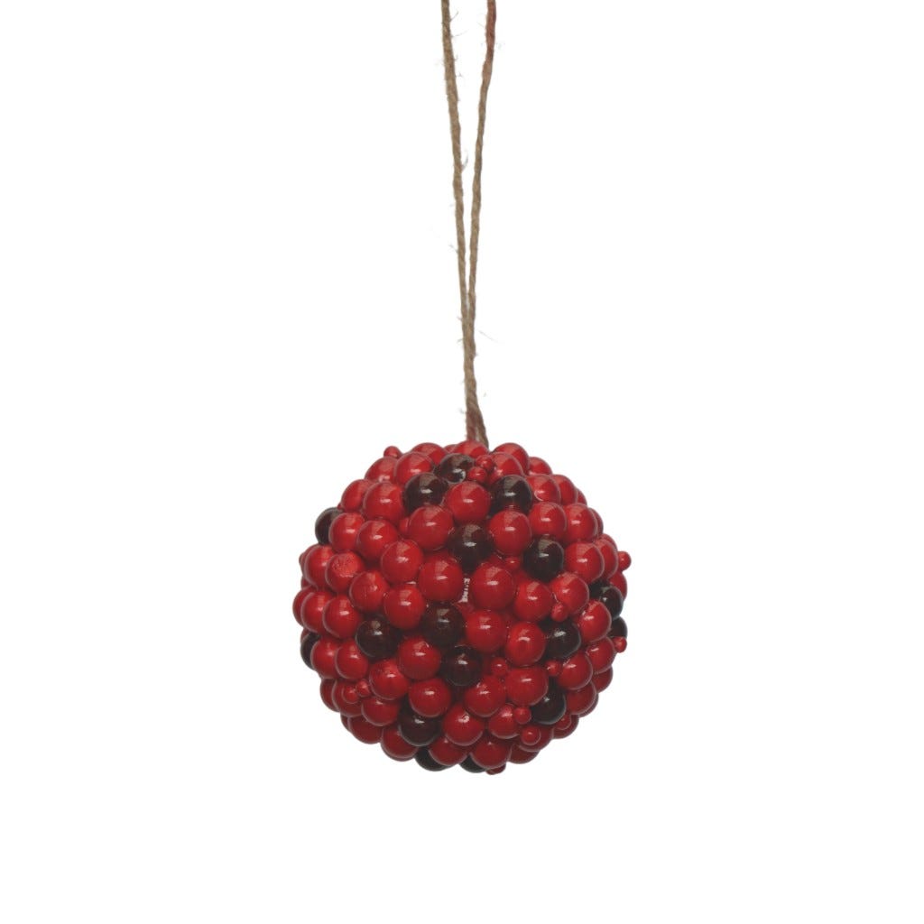 Bambalina De Bayas Rojo Y Borgoña 12 Cm