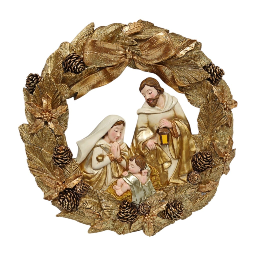 Corona Decorativa Con Nacimiento 33Cm