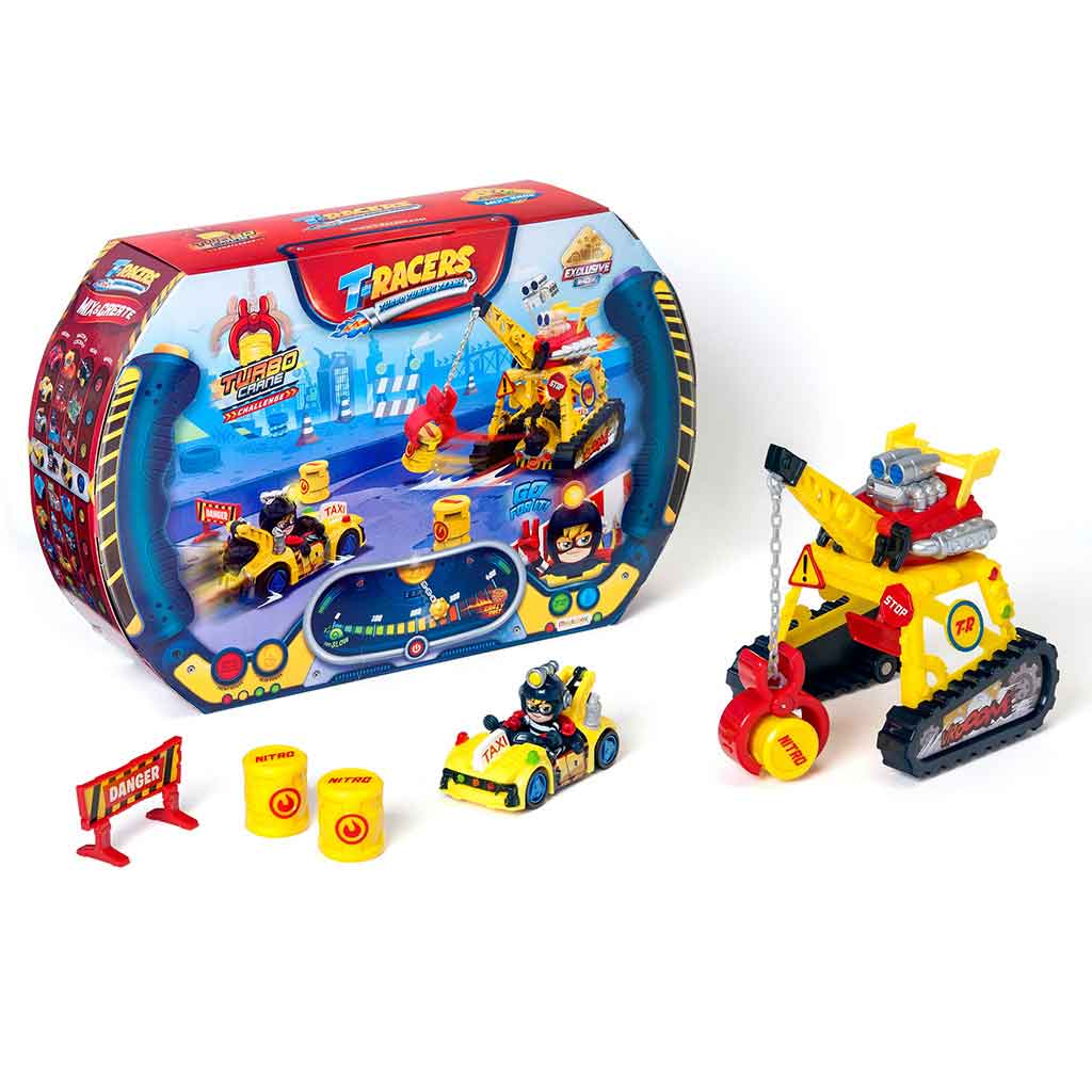 T-Racers Set De Pista De Carro Turbo Crane