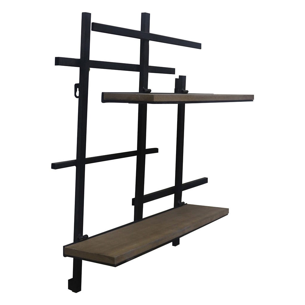 Estante de Pared Negro de Hierro